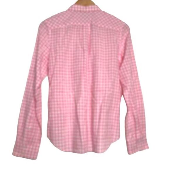 Untuckit | Womans Calina Plaid Gingham Button Down Pink white Shirt Size 8 - Picture 3 of 12